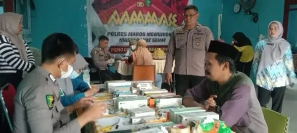 olres Maros bersama Puskesmas Lau menggelar pengobatan gratis dan pemeriksaan kesehatan gratis,