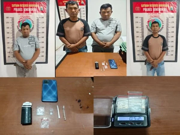 Pelaku saat diamankan Tim Satresnarkoba Polres Jeneponto (Dok : Ist).