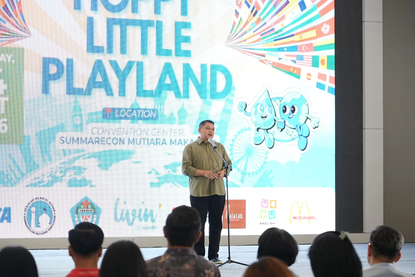 Wali Kota Makassar, Munafri Arifuddin saat Memberikan Sambutan di kegiatan United Nations Day bertajuk Hoppy Little Water Detectives (Dok: Ist).