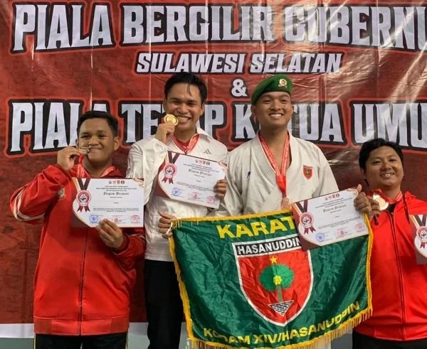 Bripda Muh Risaldi Raih Emas Karate Piala Gubernur Sulsel 2026. (Dok: Ist)