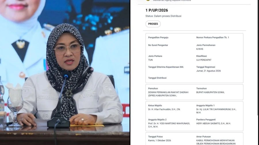 Putusan MA dan Bupati Gowa Husniah Talenrang (Dok: Ist)