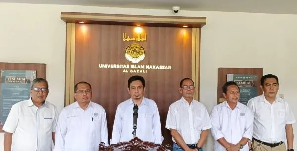 Konferensi pers civitas Universitas Islam Makassar. (Dok: Dwiki KabarMakassar)