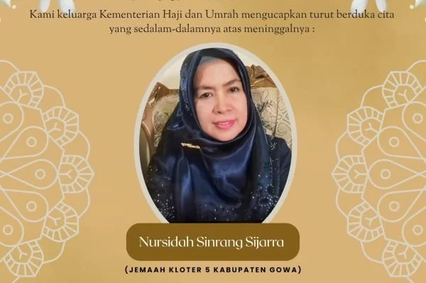 Jemaah haji asal Kabupaten Gowa, Nursidah Sinrang Sijarra (59). (Dok: Ist)