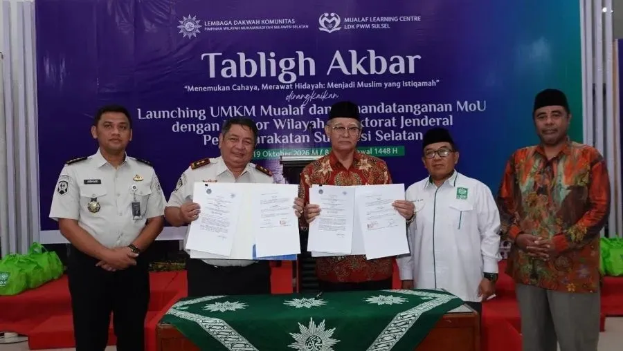 Perjanjian Kerja Sama antara Kanwil Ditjenpas Sulsel bersama Lembaga Dakwah Komunitas Muhammadiyah Sulsel (Dok: Ist)