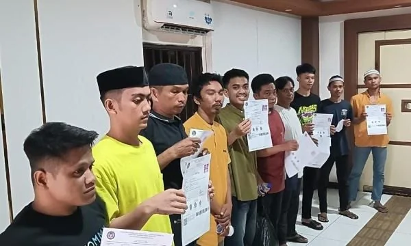 Warga binaan Rutan Makassar yang mendapatkan remisi Idulfitri (Dok : Ist).