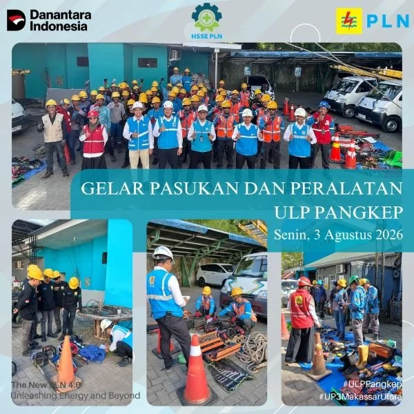 PLN ULP Pangkep Gelar Pasukan dan Peralatan. (Dok: Ist)