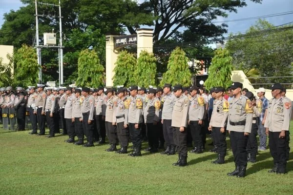 Ratusan jajaran Polres Bulukumba Mengikuti Apel persiapan Pengamanan May Day. (Dok: Ist)