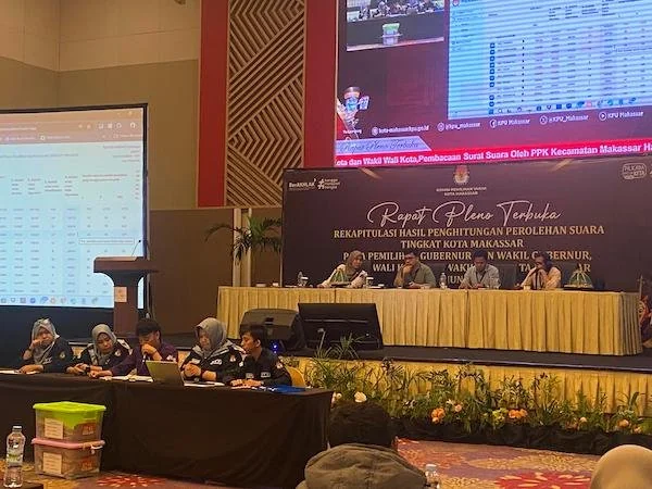 Rapat Pleno Rekapitulasi KPU Makassar (Dok: Atri KabarMakassar)