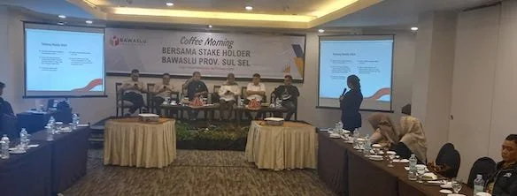 Coffee morning Bawaslu Sulsel bersama insan jurnalis digelar di Claro Hotel Makassar, Kamis (8/2). Dok KabarMakassar.com