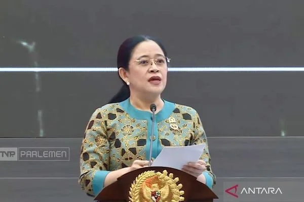 Tangkapan layar - Ketua DPR RI Puan Maharani menyampaikan pidato saat menyambut kunjungan kenegaraan Perdana Menteri India Narendra Modi di Gedung DPR, Jakarta, Selasa (7/7/2026). (ANTARA/YouTube/TVR Parlemen/Fath Putra Mulya)