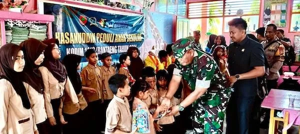 Kodam XIV/Hasanuddin Beteama Kodim 1410 Bantaeng melaksanakan  uji coba makan bergizi gratis kepada Siswa-Siswi yang berada di SD Inpres Be'lang Jl. T.A. Gani, Kelurahan Bonto Atu, Kecamatan Bissappu, Kabupaten Bantaeng
Ist