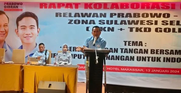 Rapat koordinasi Relawan Golf TKN Prabowo-Gibran di Hotel D'Maleo Makassar. Foto ist