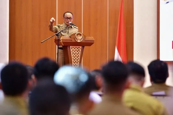 Pj Gubernur Sulsel, Prof Zudan Arif Fakrulloh di Aula Tudang Sipulung (Dok: Ist)