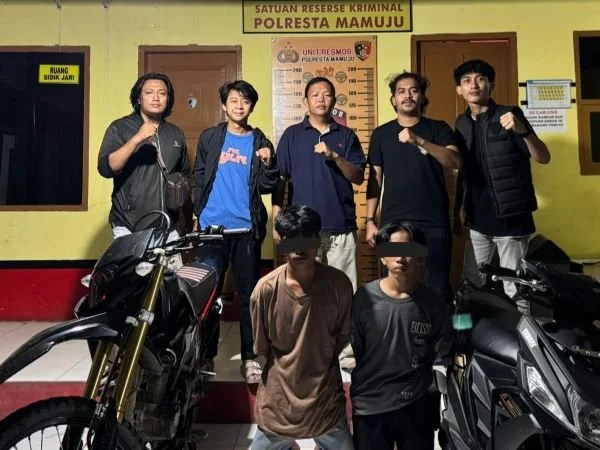 Pelaku beserta barang bukti yang berhasil ditangkap Resmob Polresta Mamuju (Dok : Ist).