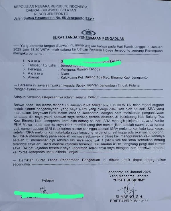 Ilustrasi/ Bukti aduan kepolisian. (Foto/ullah).