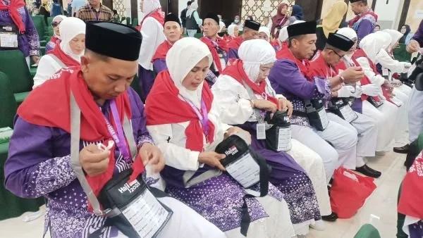 Jemaah haji kloter 26 Embarkasi Makassar (Dok : Ist).