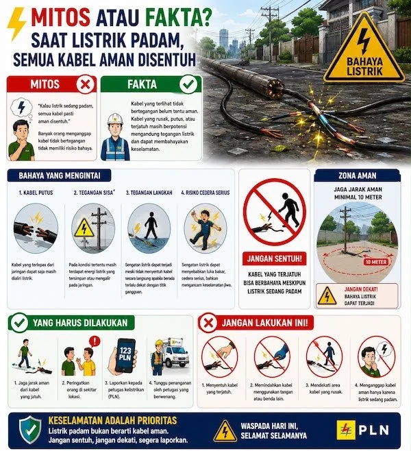 Mitos atau Fakta: Saat Listrik Padam, Semua Kabel Aman Disentuh!