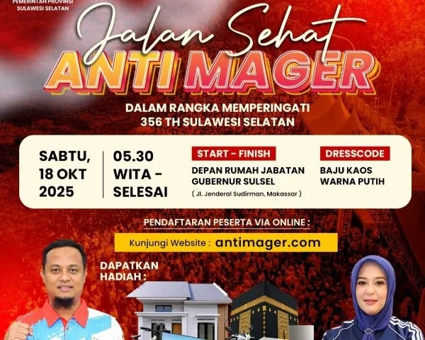 Jalan sehat Anti Mager Sulsel (Dok : ist).