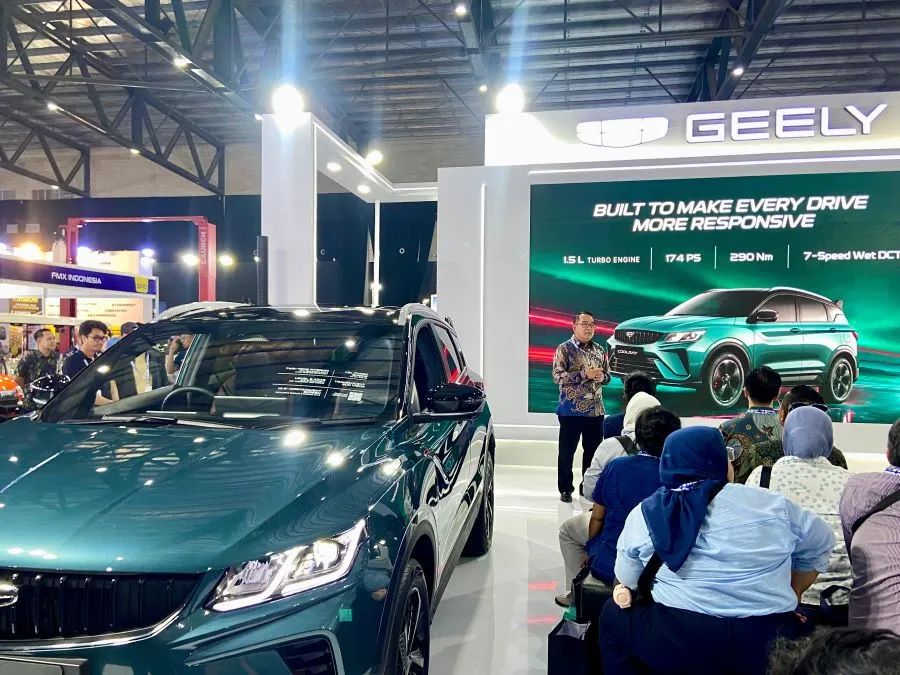 Konferensi pers Geely di GIIAS Makassar 2026 (Dok: Nofi KabarMakassar)