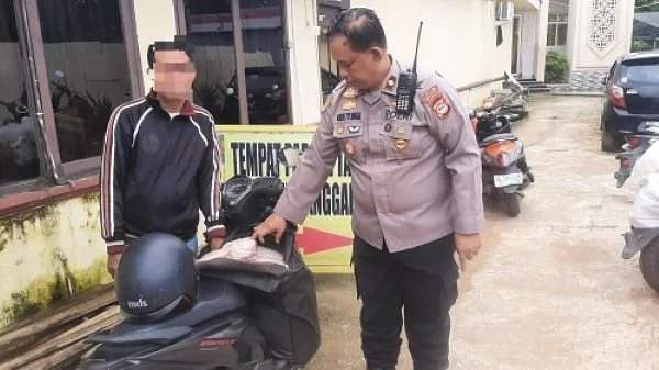 Polsek Manggala mengamankan barang bukti dan pelaku. (Dok: Ist)