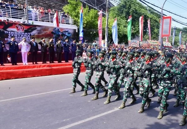 Pj Gubernur Sulsel, Prof Zudan Arif Fakrulloh pada Peringatan HUT ke 79 TNI (Dok: Ist).