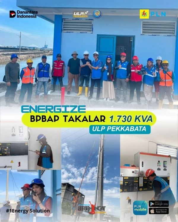PLN ULP Pekkabata Energizing 1.730 kVA BPBAP Takalar di Pinrang. (Dok: Ist)