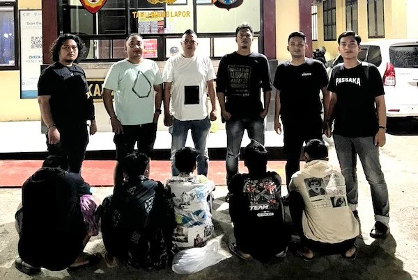 Unit Resmob polres Majene saat berhasil mengamankan para pelaku (dok:Ist)