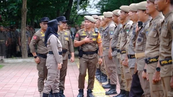 Bupati Gowa Husniah Talenrang saat Apel Satpol PP Kabupaten Gowa, (Dok: Ist).