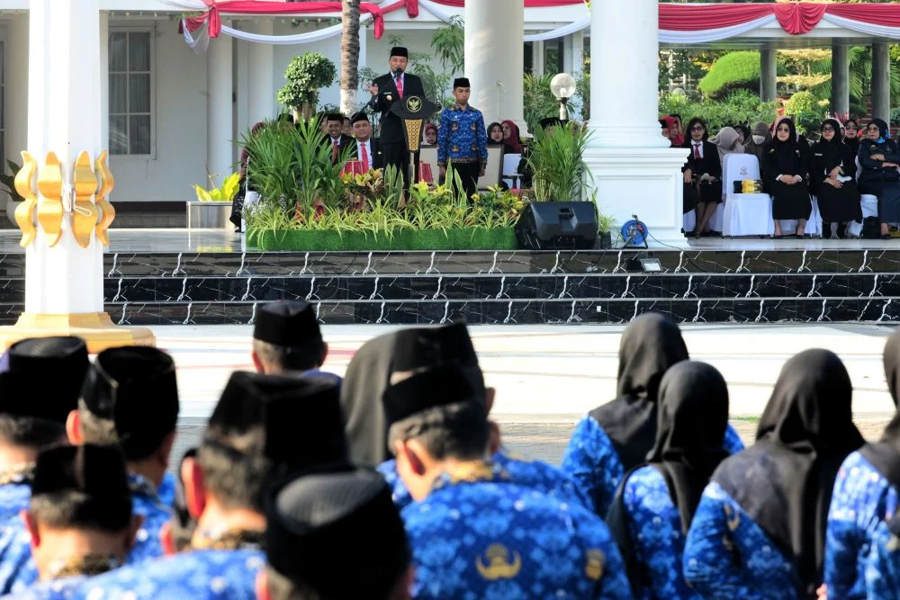 Gubernur Sulsel Andi Sudirman Sulaiman memimpin upacara Hari Kesaktian Pancasila (Dok: Ist)