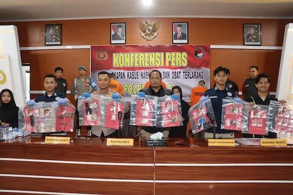 konferensi pers penangkapan bandar narkoba di Kabupaten Maros (Dok:Ist)