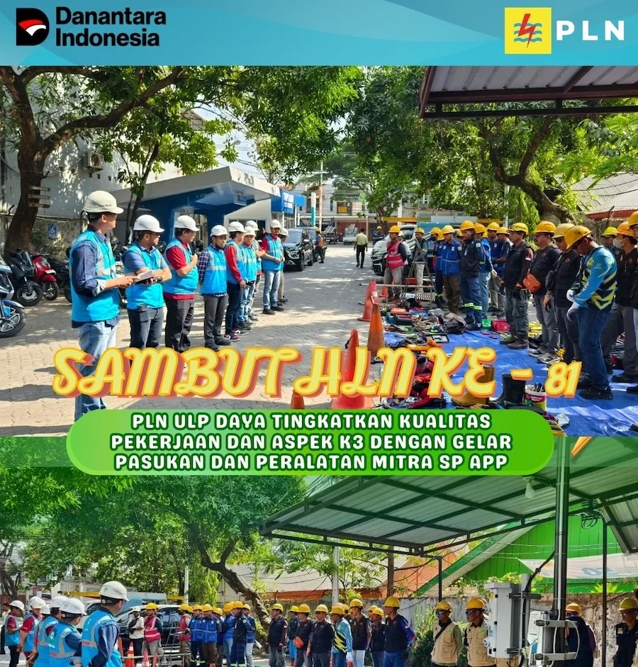 PLN ULP Daya menggelar apel pasukan dan pemeriksaan peralatan mitra kerja dalam rangka Hari Listrik Nasional ke-81, Rabu (21/10/2026).