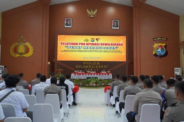 Polda Sulbar saat Latihan Pra Operasi Pekat Marano 2025 (dok:Ist)