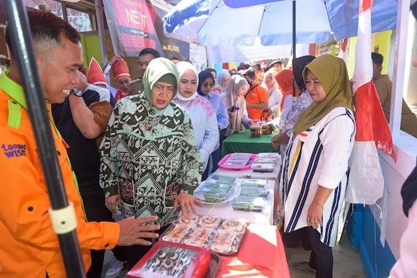 Ketua TP PKK Kota Makassar, Indira Yusuf Ismail saat mengunjungi Pulau Lae-Lae (doc ist)