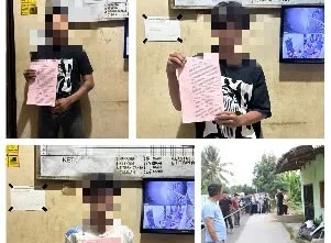 Para Tersangka Genk Motor dan olah TKP yang telah dilakukan pihak kepolisian (dok:ist)