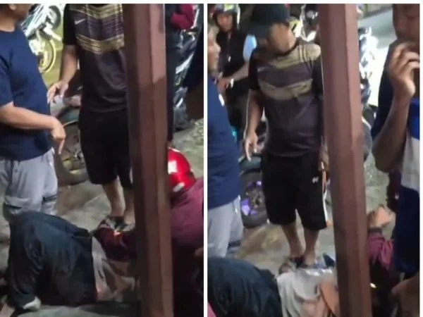 Tangkap layar saat warga berhasil menggagalkan aksi bunuh diri di Jeneponto (Dok : Ist).