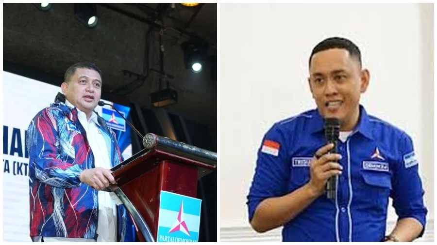 Wali Kota Makassar yang juga Kader Demokrat Munafri Arifuddin (Kiri) dan Wakil Ketua DPC Demokrat Makassar, Tri Sulkarnain Ahmad (Kanan) (Dok: Ist)