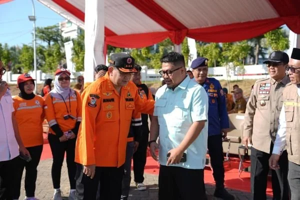 Ketua Komisi D DPRD Kota Makassar, Ari Ashari Ilham saat Menghadiri Apel Siaga Bencana (Dok: Ist).
