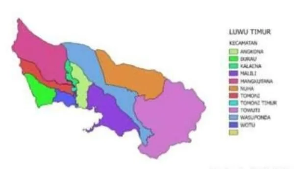 Pemetaan wilayah Luwu Timur (Dok : Ist).