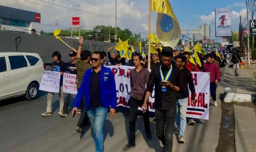 Unjuk rasa yang dilakukan oleh Pengurus Koordinator Cabang PMII Provinsi Sulawesi Selatan (Dok: Ist)