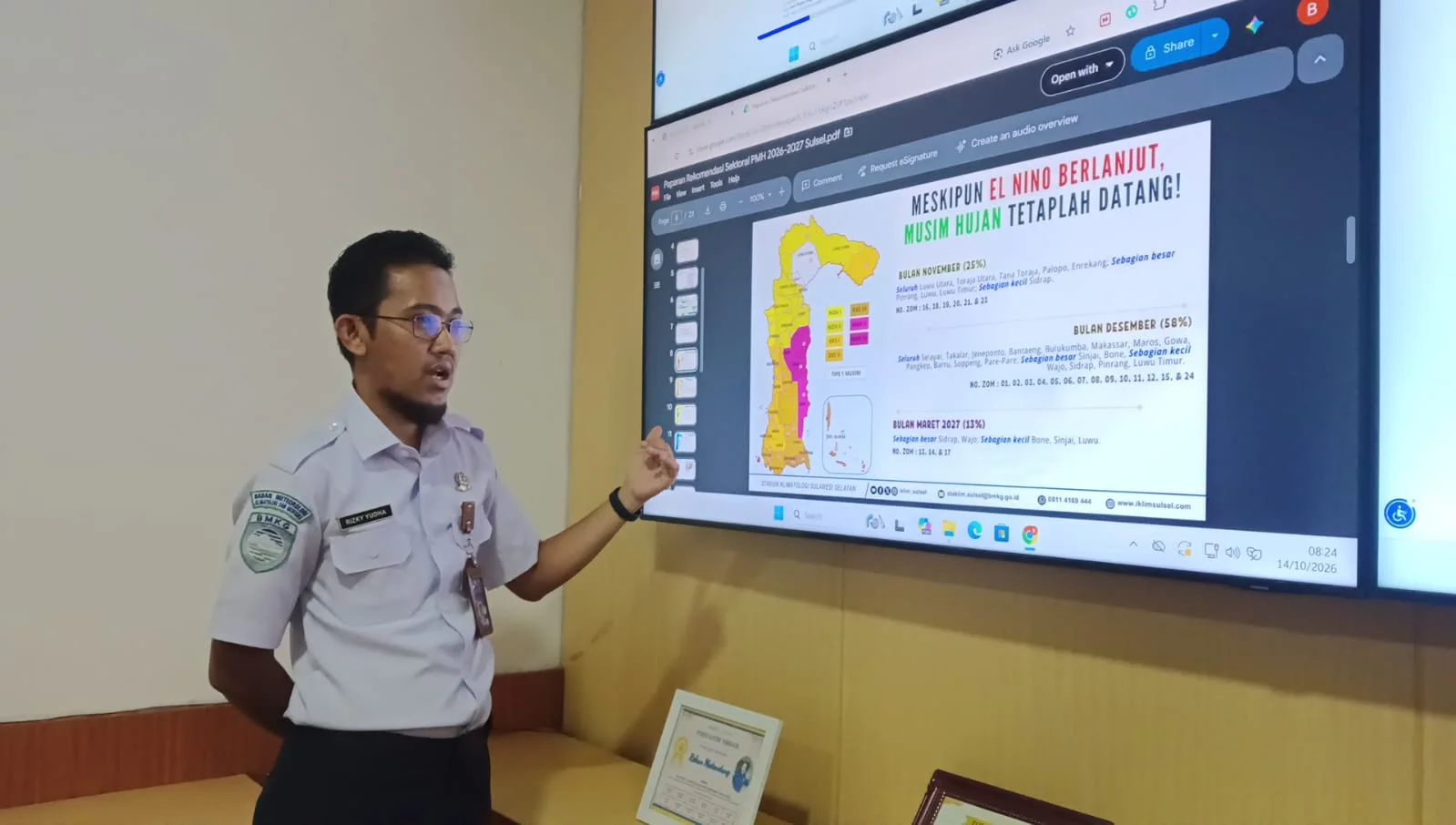Ketua Tim Meteorologi Makassar BMKG, Rizki Yuda (Dok: Sinta KabarMakassar).