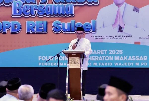 Sekprov Sulsel, Jufri Rahman pada agenda buka puasa bersama DPD REI Sulsel (Dok: Ist)