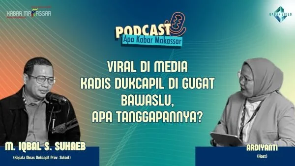 Kepala Dinas Dukcapil Sulsel, M Iqbal S. Suhaeb saat Podcast Apakabar Makassar (Dok : KabarMakassar).