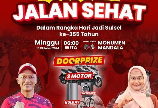 Poster jalan sehat HUT Sulsel (Dok: Ist).