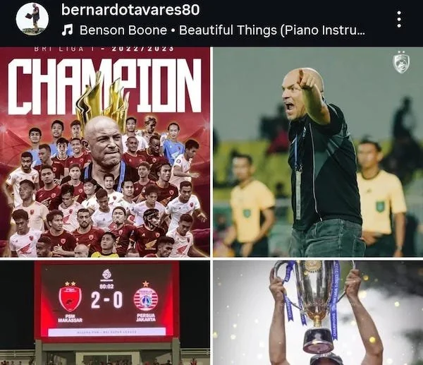 Tangkapan Layar Postingan IG  Bernardo Tavares, (Dok: Ist).