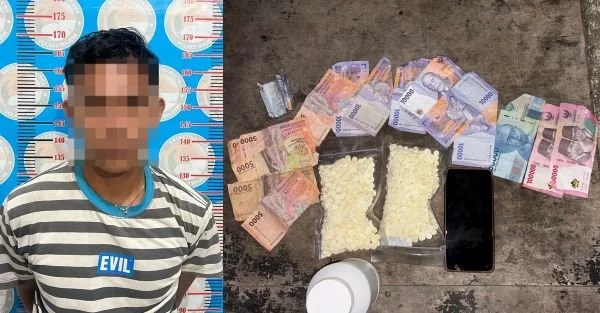 Pelaku beserta barang bukti obat terlarang yang berhasil diamankan Polisi 9Dok : Ist).