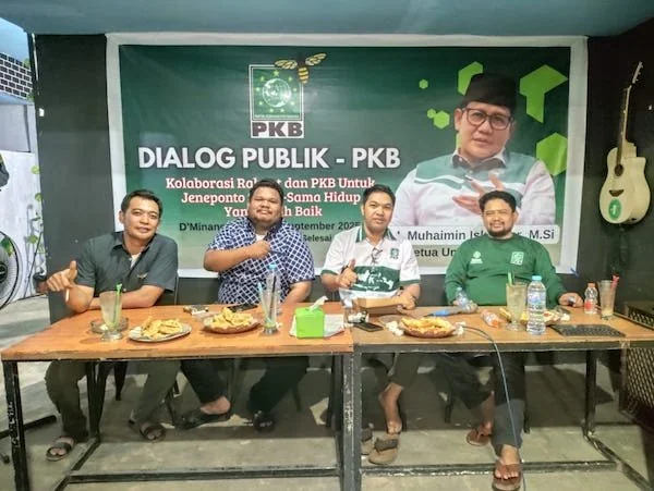 Dewan Pimpinan Cabang Partai Kebangkitan Bangsa (DPC-PKB) Kabupaten Jeneponto, saat menggelar dialog publik. (Ullah).