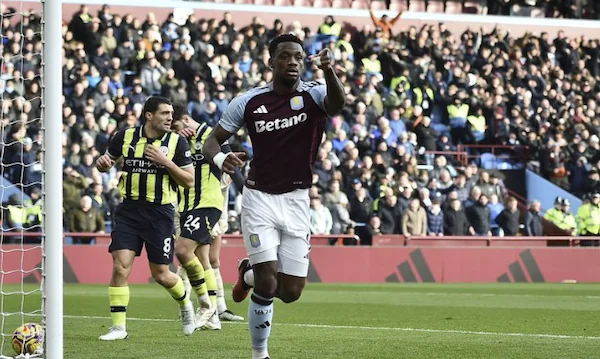 Premier League 2024/25: Selebrasi pemain Aston Villa, Jhon Duran, di laga Aston Villa vs Man City pada pekan 17 (c) AP Photo/Rui Vieira