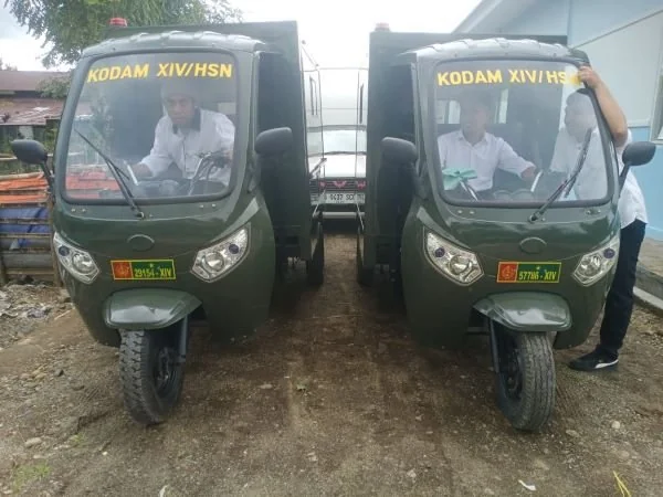 Kendaraan bermotor roda tiga untuk mendukung program makan bergizi gratis (Dok : Saleh KabarMakassar).