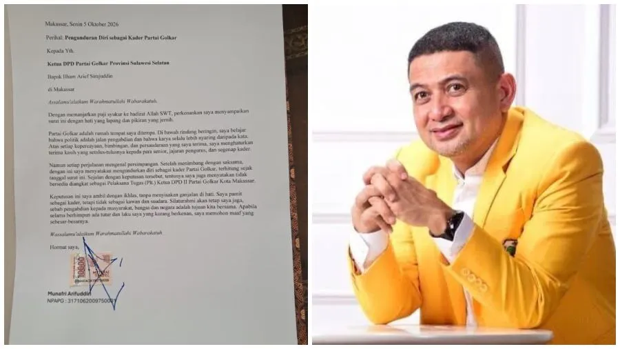 Surat pengunduran diri Wali Kota Makassar Munafri Arifuddin (Dok: Ist)