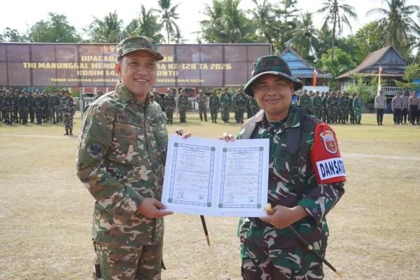 Bupati Jeneponto H. Paris Yasir resmi membuka program TNI Manunggal Membangun Desa (TMMD) ke-128 Tahun Anggaran 2026. (Dok: Ist)